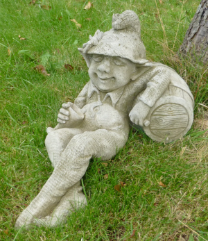 Tipsy Pixie stone statue for the garden